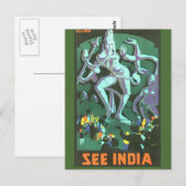 Carte Postale Voir l'affiche des Vintage voyage indiens (Devant / Derrière)
