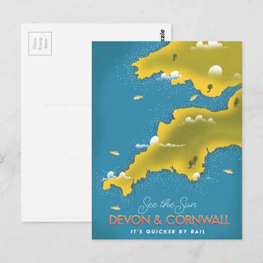 Carte Postale Voir le Soleil - Devon & Cornwall affiche de voyag (Devant / Derrière)