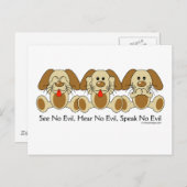 Carte Postale Voir pas de chiots mal (Devant / Derrière)