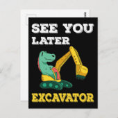 Carte Postale Voir Plus Tard Excavateur I - Toddler Garçons Enfa (Devant / Derrière)