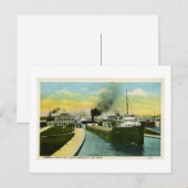 Carte Postale Voir sous le Soo, Soo Locks, Michigan (Devant / Derrière)