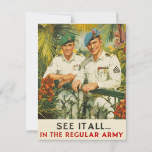 Carte Postale Voir tout dans le recrutement Vintage de l'Armée r