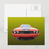 CARTE POSTALE VOITURE AMÉRICAINE MUSCLE. (Devant / Derrière)