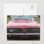 Carte Postale Voiture ancienne classique rouge de vieux puma de (Devant / Derrière)