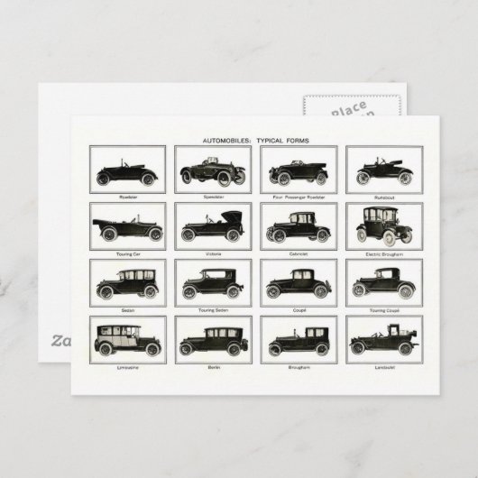 Carte Postale Voiture ancienne et classique (auto rétro) : Voitu (Devant / Derrière)