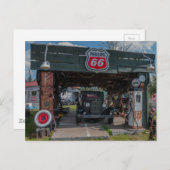 Carte Postale Voiture ancienne et pompe (Devant / Derrière)
