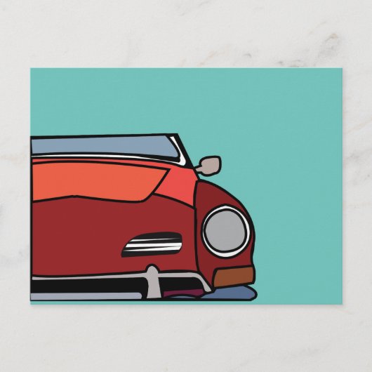 Carte Postale Voiture Ancienne Graphique Rouge (Devant)