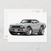 Carte Postale Voiture blanche Chevelle 1966 (Devant / Derrière)