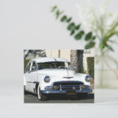 Carte Postale Voiture blanche classique (Debout devant)