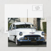 Carte Postale Voiture blanche classique (Devant / Derrière)