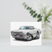 Carte Postale Voiture blanche Cutlass 1966 (Debout devant)