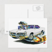 Carte Postale Voiture blanche GTO 1966-67 (Devant / Derrière)