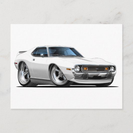Carte Postale Voiture blanche Javelin 1971-72 (Devant)