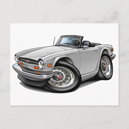 Carte Postale Voiture blanche Triumph TR6 (Devant)
