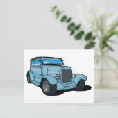 Carte Postale Voiture bleue (Debout devant)