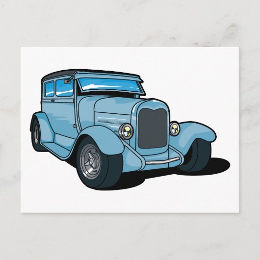 Carte Postale Voiture bleue (Devant)
