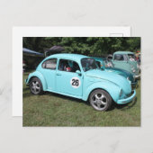 Carte Postale Voiture bleue (Devant / Derrière)