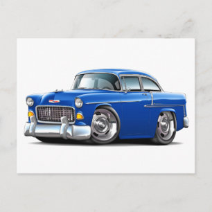 Carte Postale Voiture Bleue Chevy Belair 1955