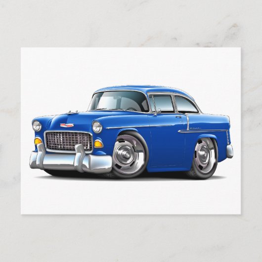 Carte Postale Voiture Bleue Chevy Belair 1955 (Devant)
