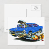 Carte Postale Voiture Bleue GTO 1966-67 (Devant / Derrière)