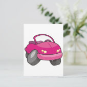 Carte Postale Voiture Carton Rose (Debout devant)