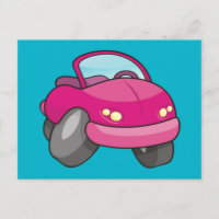 Voiture Carton Rose