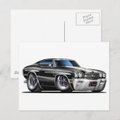 Carte Postale Voiture Chevelle noir-blanc 1970 (Devant / Derrière)