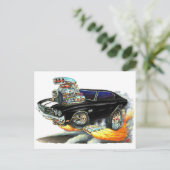 Carte Postale Voiture Chevelle noir-blanc 1970 (Debout devant)