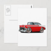Carte Postale Voiture Chevy Belair Red-White 1956 (Devant / Derrière)