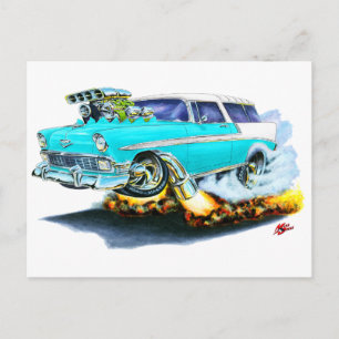 Carte Postale Voiture Chevy Nomad Turquoise 1956