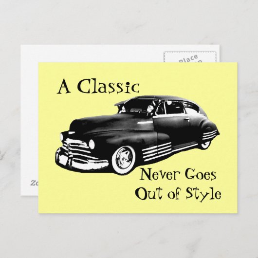 Carte Postale Voiture classique (Devant / Derrière)