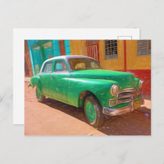 Carte Postale Voiture classique américaine en La Havane, Cuba ca (Devant / Derrière)