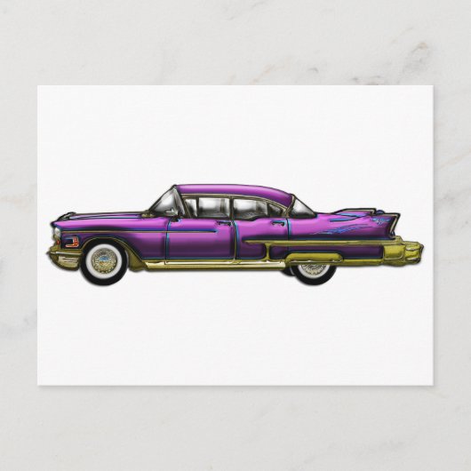 Carte Postale Voiture classique avec des Finns (Devant)