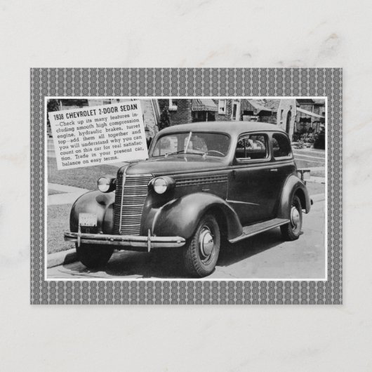 Carte Postale Voiture classique Chevrolet 2 portes 1938 (Devant)