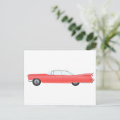 Carte Postale Voiture Classique Rose (Debout devant)