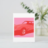 Carte Postale Voiture Classique Rouge 1979 (Debout devant)