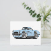 Carte Postale Voiture Corvette Lt Blue 1962 (Debout devant)