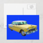 Carte Postale Voiture d'antiquité Chevrolet Bel Air 1955 (Devant / Derrière)
