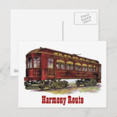Carte Postale Voiture de chemin de fer Harmony (Devant / Derrière)