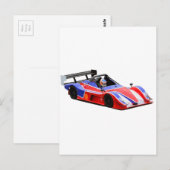 Carte Postale voiture de course (Devant / Derrière)