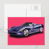 Carte Postale Voiture de course à chaud (Devant / Derrière)