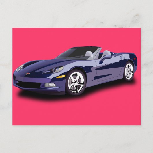 Carte Postale Voiture de course à chaud (Devant)