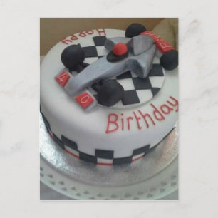 Carte Postale voiture de course d'anniversaire heureuse