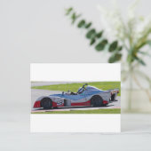 Carte Postale Voiture de course monoplace argentée (Debout devant)