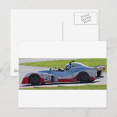 Carte Postale Voiture de course monoplace argentée (Devant / Derrière)
