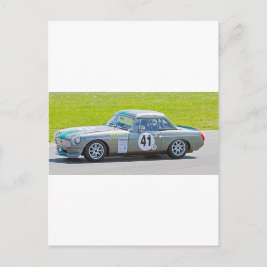 Carte Postale Voiture de course Silver MG (Devant)