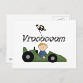 Carte Postale Voiture de course verte T-shirts et cadeaux (Devant / Derrière)