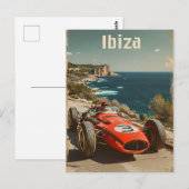 Carte Postale Voiture de course vintage à Ibiza (Devant / Derrière)