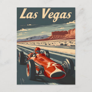 Carte Postale Voiture de course vintage à Las Vegas