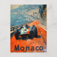 Voiture de course vintage à Monaco art